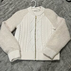 Loft women’s zip up Cream Sweater